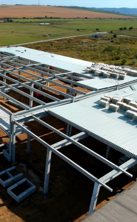 santier constructie faza de structura depozit RARA Logistic Sibiu Sura Mica